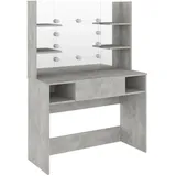 vidaXL Schminktisch mit LED-Beleuchtung 100x40x135 cm MDF Betongrau