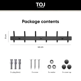 toj Wandgarderobe TOJ Living 46 cm Schwarz