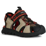 GEOX J AIRADYUM BO Sandal, DK BEIGE/RED, 33 EU