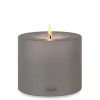 Qult Farluce Trend • Farbe Steingrau • ∅ 10 cm Höhe 8 cm • Teelichthalter in Kerzenform • Kunststoffkerze in Kerzenoptik • Mit Teelichteinsatz • inkl. 1 TLM16 Maxilight Teelicht (für ∅ 10 & 12 cm)