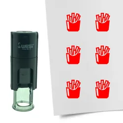 CombiCraft Selbstfärbender Stempel 'Pommes' in der Farbe Rot, Ø10mm
