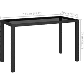 vidaXL Garten-Essgruppe mit Auflagen Polyrattan 6-tlg. schwarz