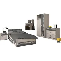 Parisot Jugendzimmer-Set Fabric, (Komplett-Set, 5-teilig), mit extra viel Stauraum