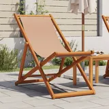 Teenpull – Strandstuhl Klappbar Taupe Massivholz Eukalyptus Und Stoff