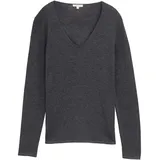 Tom Tailor Front Logo Coin Pullover Mit V-ausschnitt Evident Anthracite Melange M