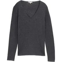 Tom Tailor Front Logo Coin Pullover Mit V-ausschnitt Evident Anthracite Melange M