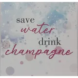 Cepewa - 91596 - Untersetzer, Save Water Drink Champagne, Kork, 9,5cm x 9,5cm