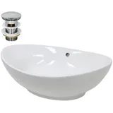 ECD Germany Aufsatzwaschbecken 59 x 39 x 20 cm