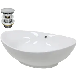 ECD Germany Aufsatzwaschbecken 59 x 39 x 20 cm