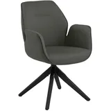 Actona AC Design Furniture Aurelia Esszimmerstuhl, H: 91 x B: 60,5 x T: 58,5 cm, Dunkelgrau/Schwarz, Stoff/Holz, 1 Stk.