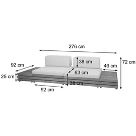 MCW Garten-Garnitur MCW-L28, Lounge-Set Sitzgruppe Lounge-Sessel Sofa, Spun Poly Akazie Holz MVG - Polster hellgrau