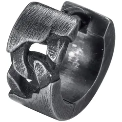 Single-Creole FIRETTI "Schmuck Geschenk Edelstahl Ohrschmuck Ohrring Panzerkette Vintage", schwarz (antikfarben, schwarz), Ohrringe, Damen, Edelstahl