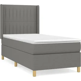 vidaXL Boxspringbett 100 x 200 cm Dunkelgrau