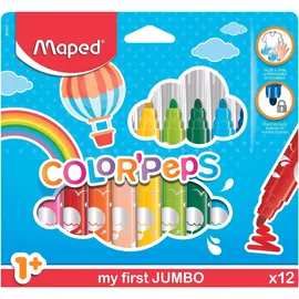 Maped M846020 - Maxi Color Peps Fasermaler 12 Stück Kartonetui