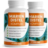 Mariendistel Kapseln hochdosiert 240x - 5-fach-Komplex mit Mariendistel, Artischocke, Löwenzahn, Desmodium & Cholin - Leberfunktion & Fettstoffwechsel - 200 mg Silymarin pro Tag - Vorrat für 4 Monate