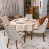 Simurq Tischdecke Abwaschbar Lotuseffekt | Wasserabweisend & Pflegeleicht & fleckenabweisend Tischdecken | Tischdecke Beige - Tischdecke Rund 140- Tischtuch Table Cloth (Beige, 140 cm Rund)