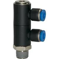 Riegler L-Mehrfachverteiler 2-fach drehbar R 1/8 Ø4mm