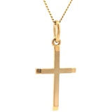 HOPLO Kreuzanhänger Anhänger Kreuz mit massiver Goldkette 1,1 mm 333-8 Karat Gold, Made in Germany 60 cm