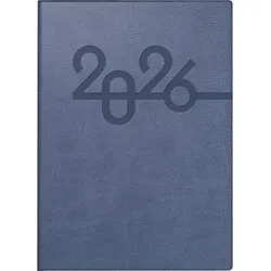 Rido Taschenkalender Technik III 10x14cm 1 Tag/Seite Kunstleder Prestige blau 2026