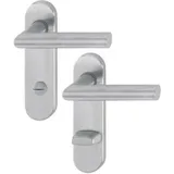 Hoppe Türdrücker Amsterdam Kurzschild WC Edelstahl matt E1400Z/353K F69 Türgriff