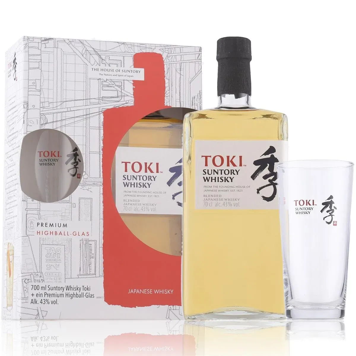 Toki Suntory Blended Japanese Whisky 43% Vol. 0,7l in Geschenkbox mit Glas