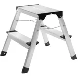 STAHLWERK Trittleiter TL-22 ST mit 150kg Tragkraft und 2 Stufen Aluminium-Leiter