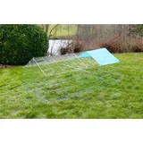 Kerbl Freilaufgehege mit Ausbruchsperre (Maße 180x90x75 cm, Gitterabstand 3 cm, Gehege mit Sitzstange, mit 2 Türen, mit Sonnenschutz) 81712