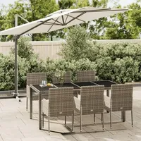 vidaXL Garten-Essgruppe 7-tlg. Grau
