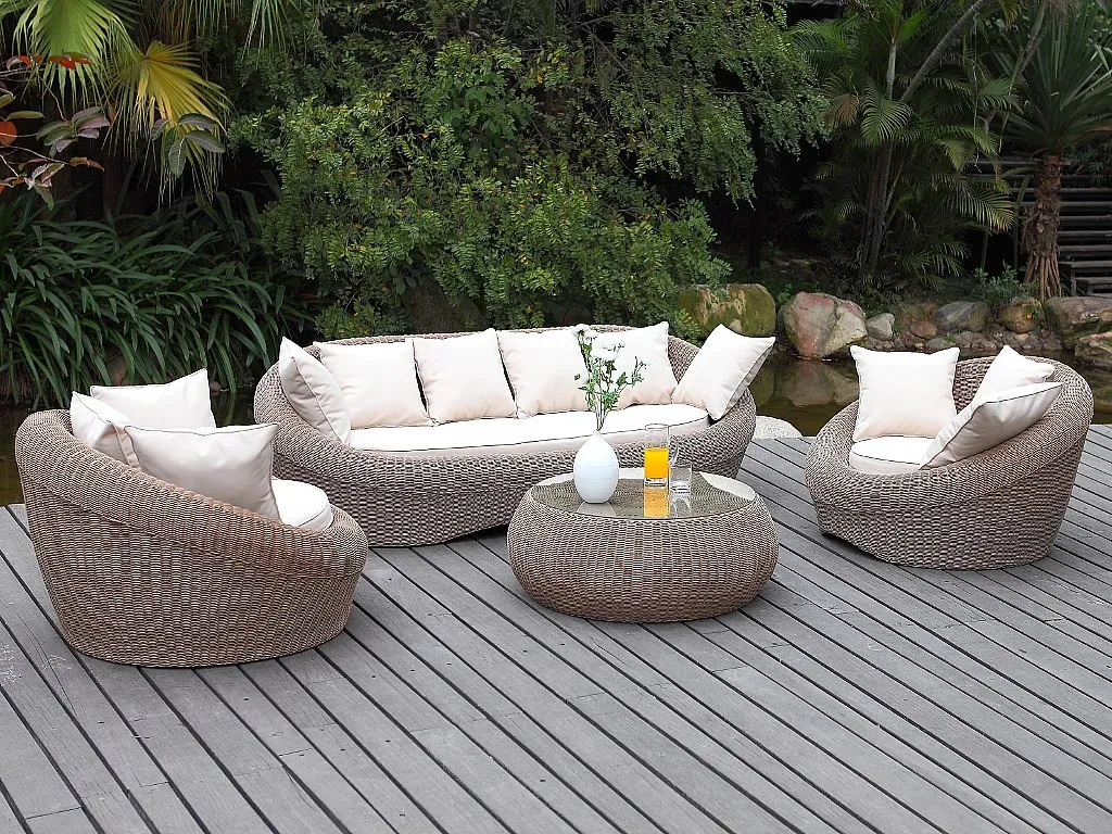 Gartentisch - Polyrattan - Grau - WHITEHEAVEN von MYLIA