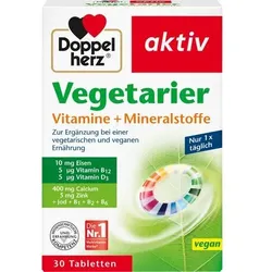 DOPPELHERZ Vegetarier Vitamine+Mineralstoffe aktiv 30 St