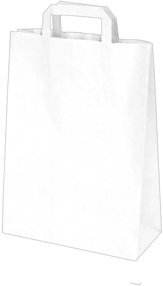 Papiertragetaschen 28 x 22 x 10 cm mit EAN-Code weiss,  250 Stk.