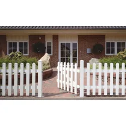 Aluminiumgartenzäune Weiß 185 x 80 cm – Aluminiumzaun aus pulverbeschichteten Zaunlatten – gerader Gartenzaun – Zaun Weiß für Ihren Garten