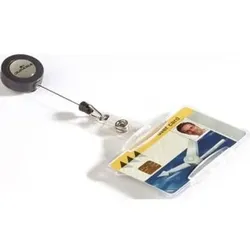 Namensschild, 54 x 85mm, transparent, Pck=10 Stück, 801119, mit Ausweishalter