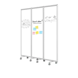 Master of Boards Mobile Trennwand   Präsentationsboard   Whiteboardoberfläche   3-teilig