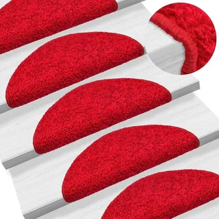 vidaXL Stufenmatte 56 x 17 cm Rot Halbrund