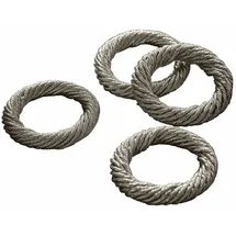 Loberon Serviettenring 4er Set Alea, Edles Design, Zeitlos Schön, Tischdekoration, Tafelschmuck, Tischaccessoires, Eisen, silber