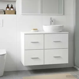 vidaXL Badezimmerschrank Inzwischen 30 x 35 x 50 cm Weiß Spanplatte/Massivholz