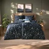 Bettwäsche ESTELLA "Tessa", nachtblau, B/L: 135cm x 200cm, 1 Stk., 2 Stk., Mako-Satin, B/L: 80cm x 80cm & 40cm x 80cm, Mako-Satin, Obermaterial: 100% Baumwolle, Bettwäsche, Bettwäsche