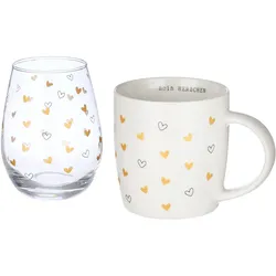 2er Set Tasse und Glas "Mein Herzchen"