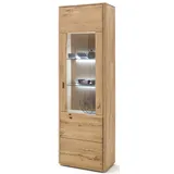 MCA Furniture Vitrine Vitrine 2 Ravello, Balkeneiche Bianco, LED Beleuchtung beige