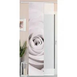 Gardinenbox 2er Set Schiebegardine Flächenvorhang Wildseide Optik und Voile Paneel, 245x45, Rose, 80400