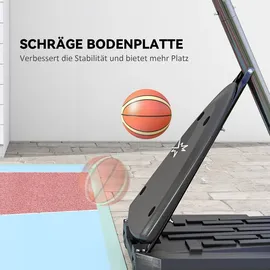 sportnow Basketballständer mit Rollen 107x70cm Rückwand, Mobiler Basketballkorb mit Ständer, verstellbare Korbhöhe 236-293 cm