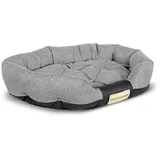 KINGDOG Hundebett, oval, wasserdicht, langlebig, Größen M-XXL, verschiedene Farben M schlachtschiff grau