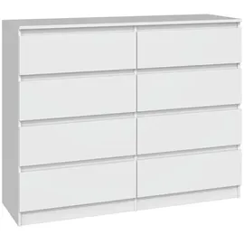 Top e shop Topeshop M8 120 BIEL, Weiß, 8 Schublade(n), Partikelbord, Einfarbig, Modern, Partikelbord - Weiß