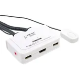 InLine KVM Switch, 2-fach, HDMI, USB, mit Audio, integr. Kabel