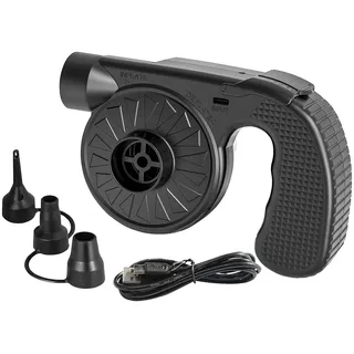 Infactory Akku-Luftpumpe mit 3 Ventil-Aufsätzen und USB-Ladefunktion, 500 l/Min.