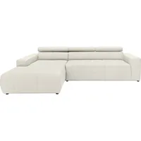 DOMO collection Ecksofa »Brandon große Ausführung B/T/H: 289/177/80 cm, auch in Leder und Cord«, mit Kopfteilverstellung, wahlweise Sitztiefenverstellung, L-Form beige