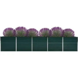 vidaXL Garten-Hochbeet verzinkter Stahl rechteckig 400 x 80 x 77 cm Grün
