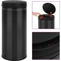 Maison Exclusive Automatischer Sensor-Mülleimer 80 L Kohlenstoffstahl Schwarz - Schwarz
