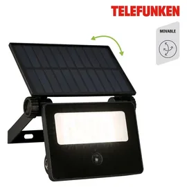 Telefunken Außenleuchte Aluminium, Glas 14x11,5x18 cm inkl. Bewegungsmelder, Dämmerungssensor schwarz